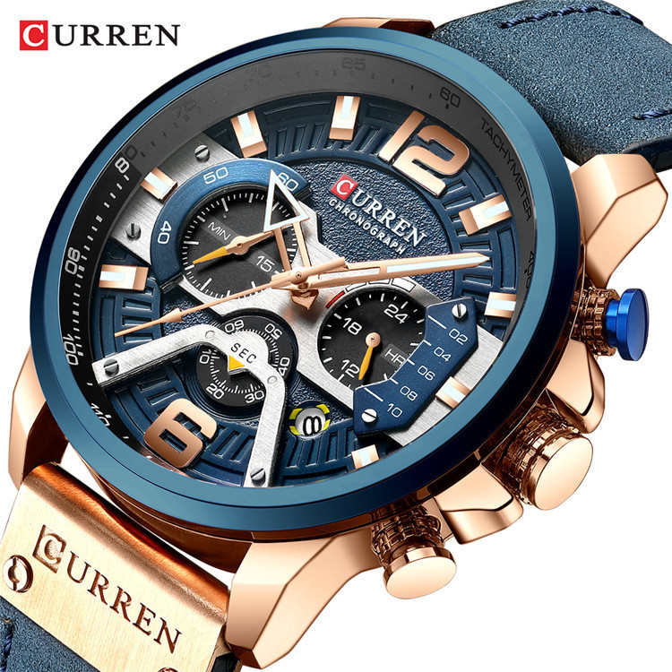 Curren Curren 8329 นาฬิกากันน้ําผู้ชายอินเทรนด์ปฏิทินมัลติฟังก์ชั่นหน้าปัดขนาดใหญ่นาฬิกาควอทซ์หกมือ2