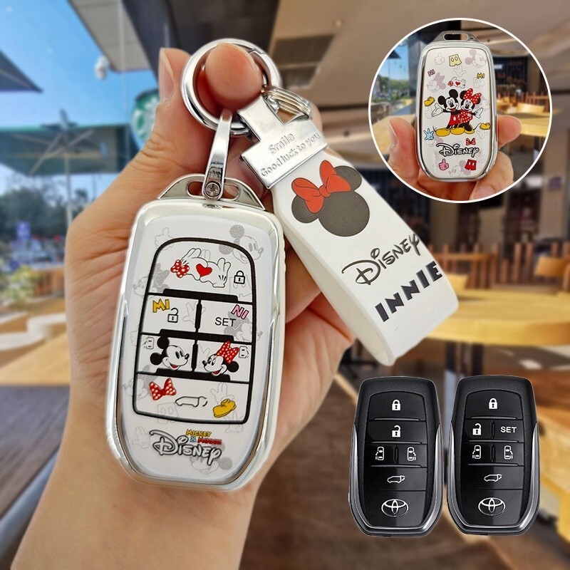 ฝาครอบกุญแจTOYOTA Alpha TOYOTA ALPHARD 2023 30/40 X Wilpha VELLFIRE 2018 2019 หัวเข็มขัดเชลล์