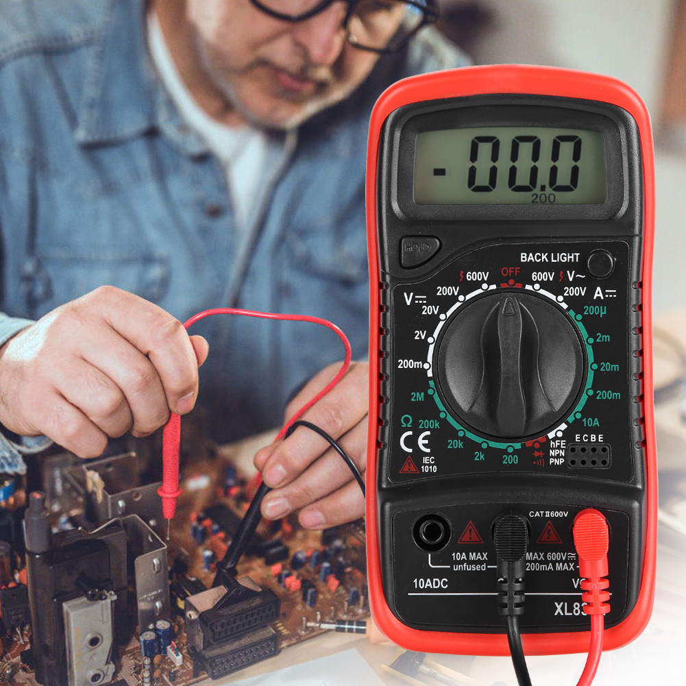 XL830L LCD มัลติมิเตอร์แบบดิจิตอลโวลต์มิเตอร์แอมมิเตอร์ Ohmmeter สำหรับ Electronics Workshop (XL830L