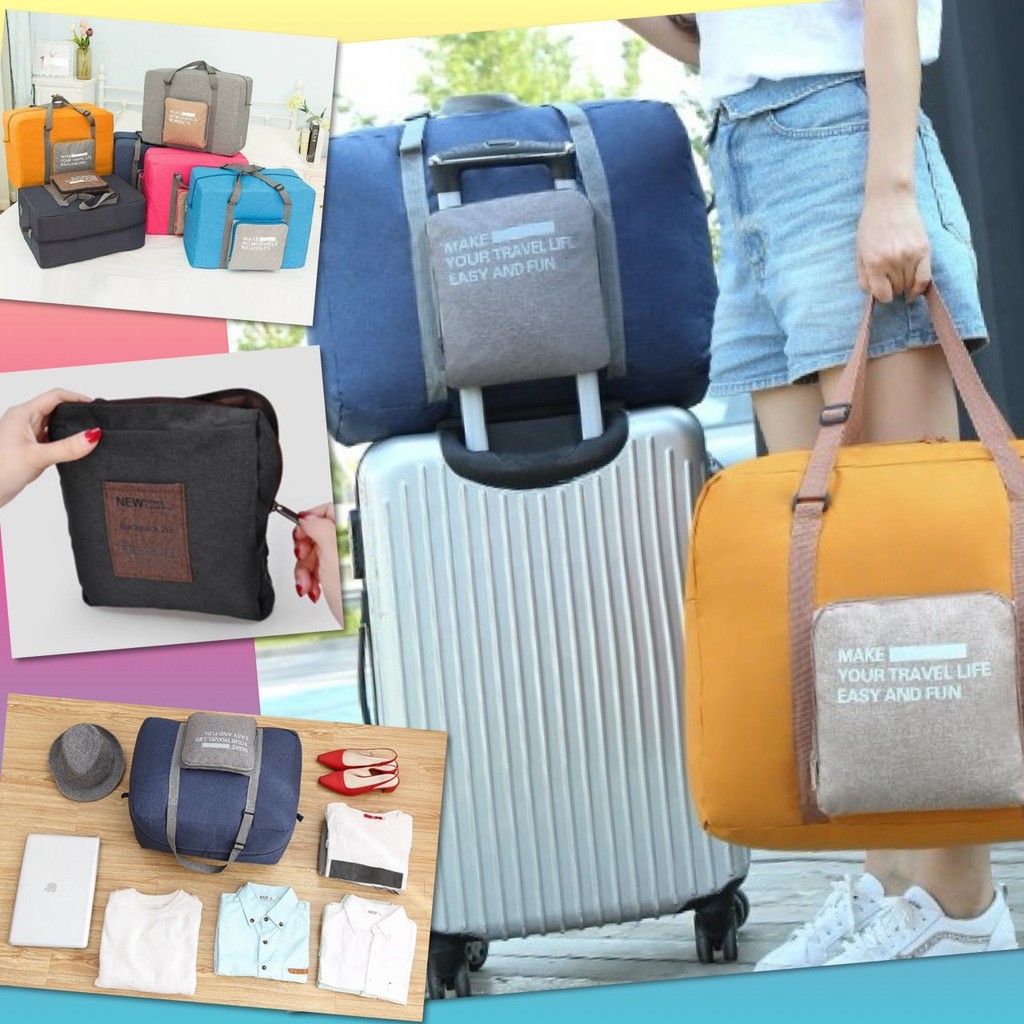 📍 กระเป๋าเดินทาง พับได้ Travel Bag ขึ้นเครื่องบินได้ Carry On กระเป๋าพับ เก็บของ 📍