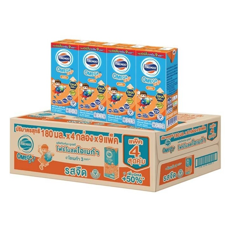 [ยกลัง] นมโฟร์โมสต์โอเมก้า UHT 369 180มล.(36กล่อง)