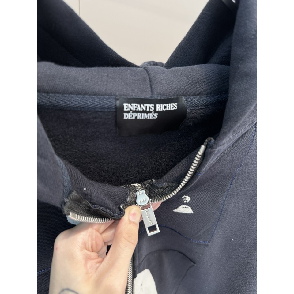 5SH4 ERD The Moody Rich Girl Madonna Patch Zipper Hoodie Sweatshirt High Street Casual cleanfit Coat