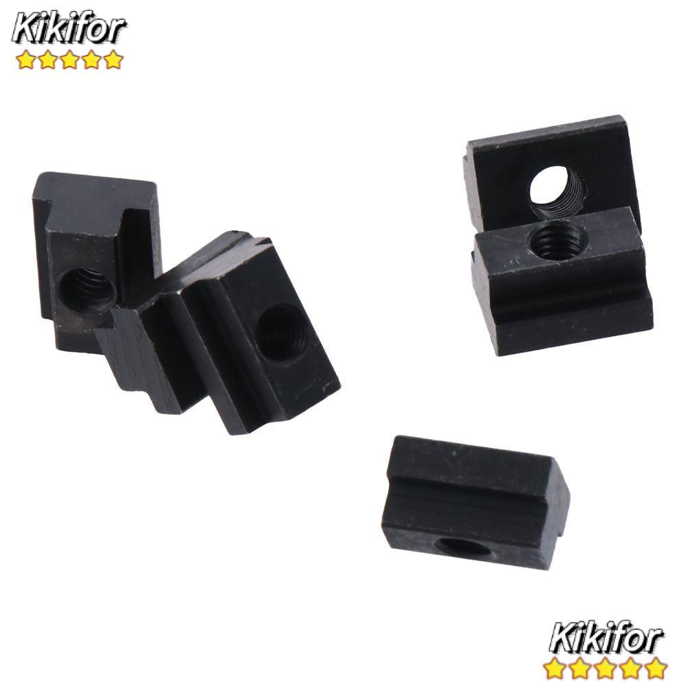 KIKIFOR 10 ชิ้น T Slot Nuts, เหล็กคาร์บอน M6 M8 M10 M12 Tapped Through Slot Nuts, คุณภาพสูงสีดําออกไ