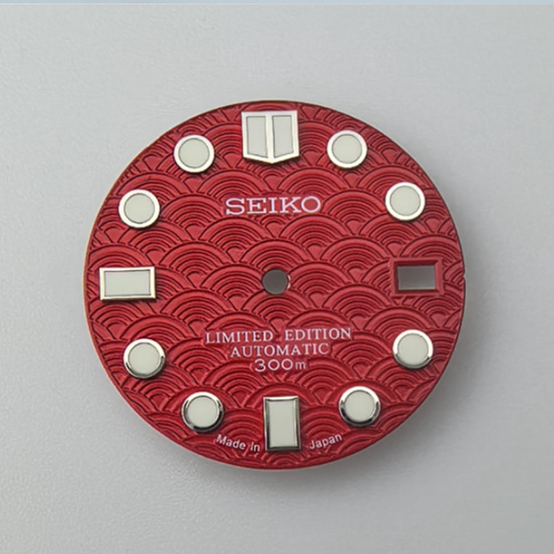 NH35 Dial Ocean Wave Fish Scale รูปแบบ Dial นาฬิกาดัดแปลงสีเขียว Luminous NH36 Face Mechanical นาฬิกาอุปกรณ์เสริม