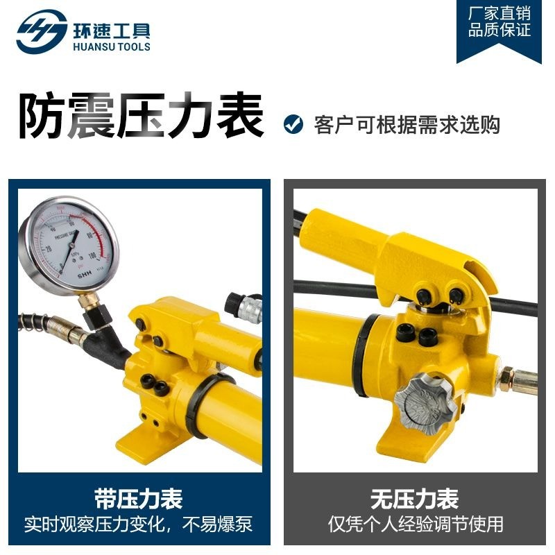 ปั๊มไฮดรอลิกมือ CP-700 / CP-700-2 / 390 ปั๊มเพิ่มแรงดัน ขนาดเล็ก พร้อมเกจ์วัดแรงดัน