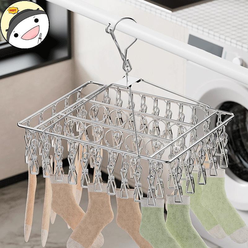 Lanf เหล็ก Windproof ที่หนีบผ้าซักรีดแขวนเสื้อผ้าเครื่องเป่า Bra ผ้าขนหนู Ra เสื้อผ้า Airer Peg Hook Drying So EN