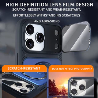 เครื่องจักร สไตล์ฝาครอบเลนส์พลิกเคสโทรศัพท์สําหรับ ไอโฟน 17 16 15 14 13 12 11 มือโปร สูงสุด วงเล็บแม่เหล็กกันกระแทกฝาครอบป้องกัน