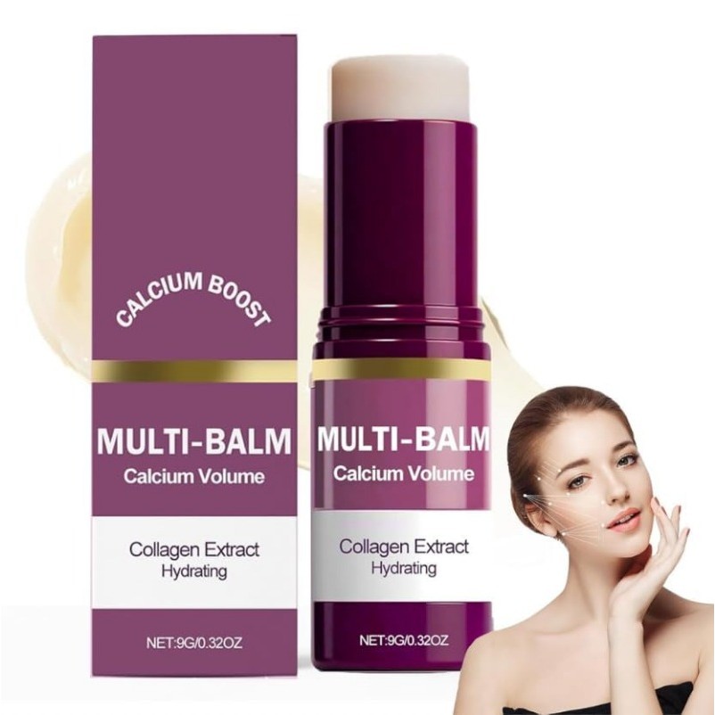 9g Multi Balm แคลเซียม Boost สารสกัดจากคอลลาเจน Hydrating Stick อ่อนโยน 24H Moisture สําหรับริมฝีปาก