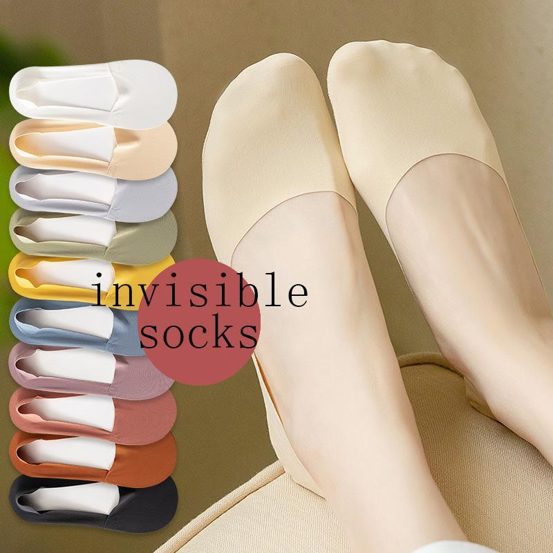3 Pairs Women Socks High Quality Matching Casual Socks Summer Thin Cotton Bottom Non-slip Invisible 