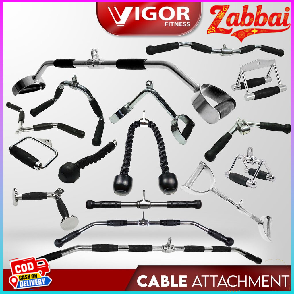 Zabbai อุปกรณ์ฟิตเนส เล่นกับ cable (Exercise Machine Cable Attachments) เชือก v-grip triangle / Tricep rope