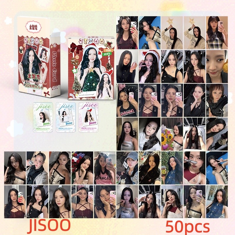 50-55 ชิ้น BLACK-PINK 7th Anniversary อัลบั้มเลเซอร์ Holographic Lomo การ์ด THE GIRLS World Tour BPT