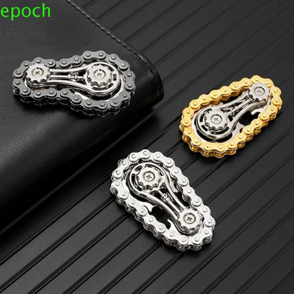EPOCH โซ่จักรยาน Spinner, Creative โลหะ Flywheel Fidget Spinner, Flywheel ปลายนิ้วแปลก DIY Sensory Play เฟืองปลายนิ้ว Gyro ความวิตกกังวลบรรเทา