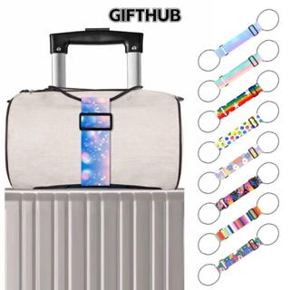 GIFTHUB สายรัดยางยืดปรับได้สำหรับกระเป๋าเดินทาง พร้อมสีสันสว…
