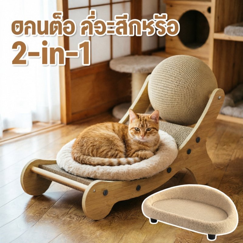 ที่ลับเล็บแมว โซฟาแมว วัสดุธรรมชาติ ปลอดสารพิษ ไม่มีกลิ่น โครงสร้างแข็งแรง สามารถถอดเปลี่ยนกระดาษ