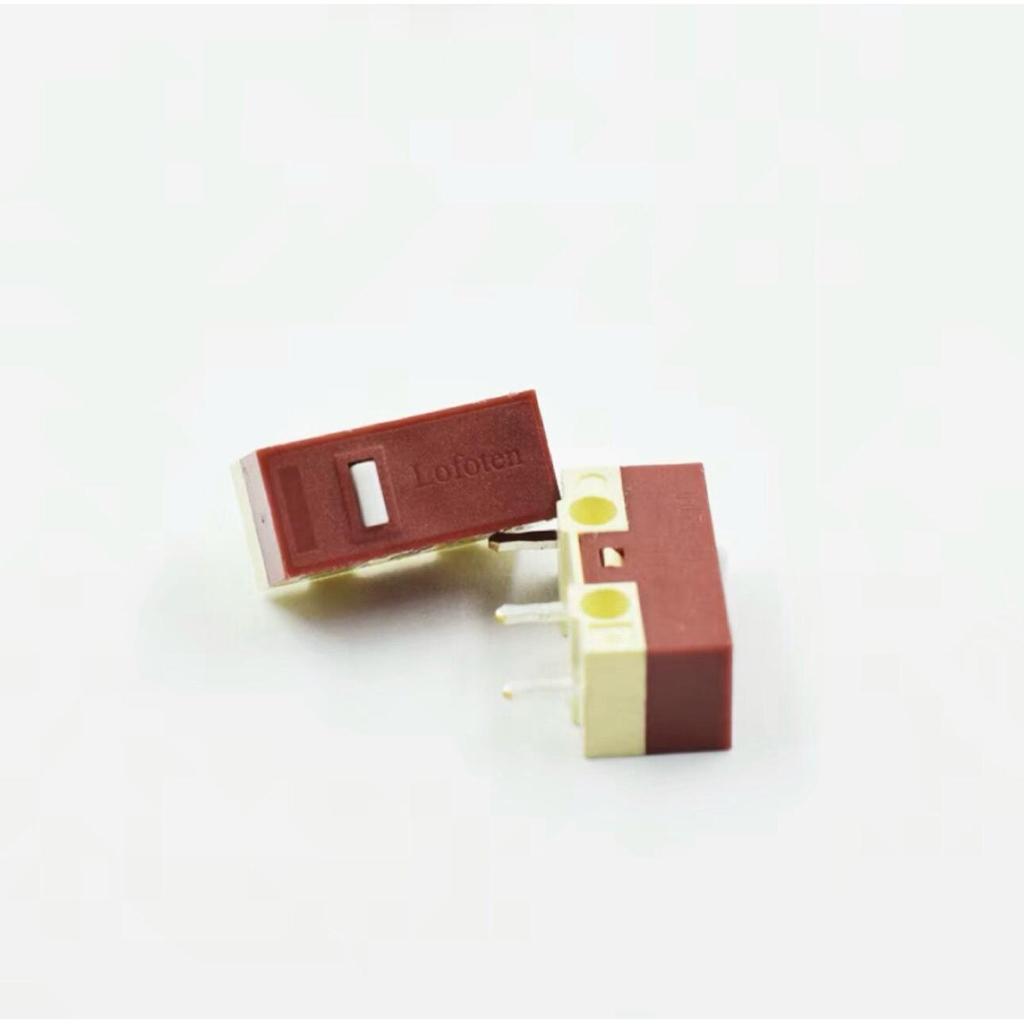 ของแท้ HUANO HUANO เมาส์ไมโครสวิตช์เงียบปุ่มเงียบสามเข็มสีขาวจุดสีเหลืองปุ่มซ่อม