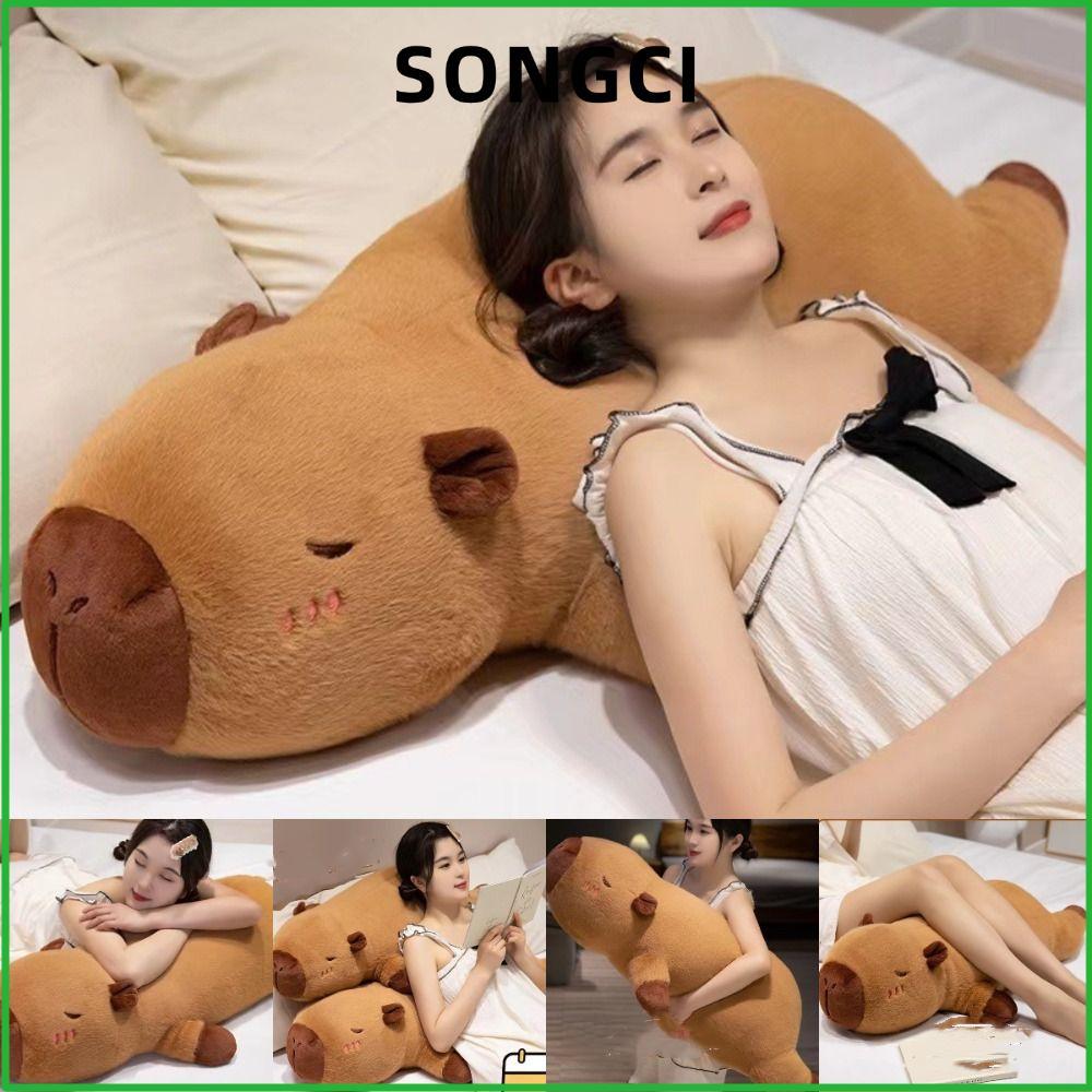 Songci 50/70/90 ซม.กอดหมอน Body, ตุ๊กตายักษ์ Capybara ของเล่นตุ๊กตา, น่ารัก Sleep Creative เตียงหมอนยาวตกแต่งบ้าน
