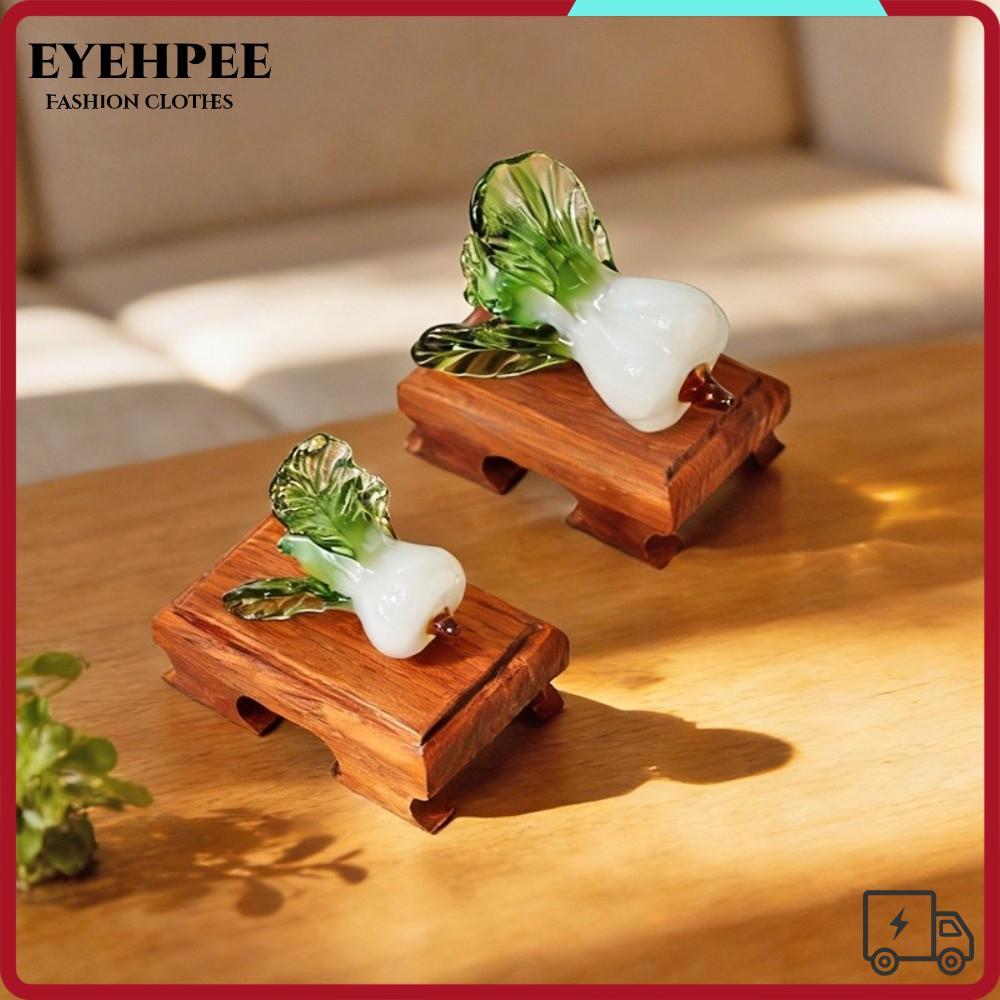 EYEHPEE คริสตัลตกแต่งโต๊ะ, Bok Choy รูปร่างแก้วเป่า Bok Choy, การออกแบบความเจริญรุ่งเรืองเครื่องประด