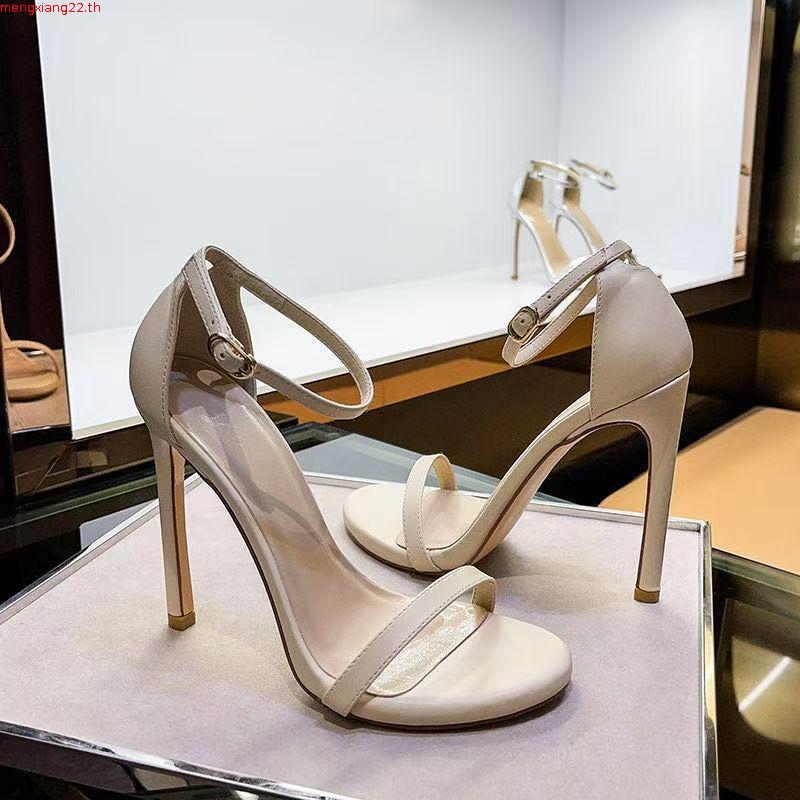 Night Club สีดํา 9 ซม.เตียงเซ็กซี่ Super รองเท้าส้นสูง 2025 ฤดูร้อนสไตล์ใหม่ One-word Strap แฟชั่นรอ