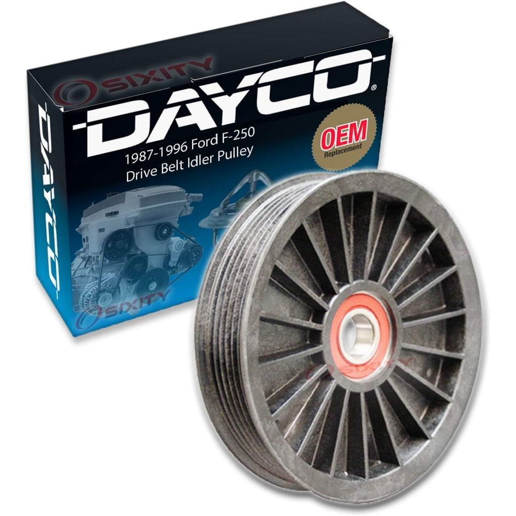 Dayco เข็มขัดไดรฟ์ Idler Pulley เข้ากันได้กับ Ford F-250 5.0L 5.8L 7.3L 7.5L V8 1987-1996