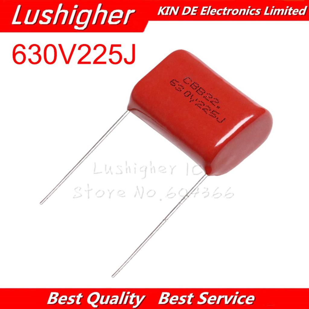 10PCS 630V225J CBB Pitch 25 มม.2.2UF 2200NF 225 630V 225J CBB ตัวเก็บประจุฟิล์มโพรพิลีน