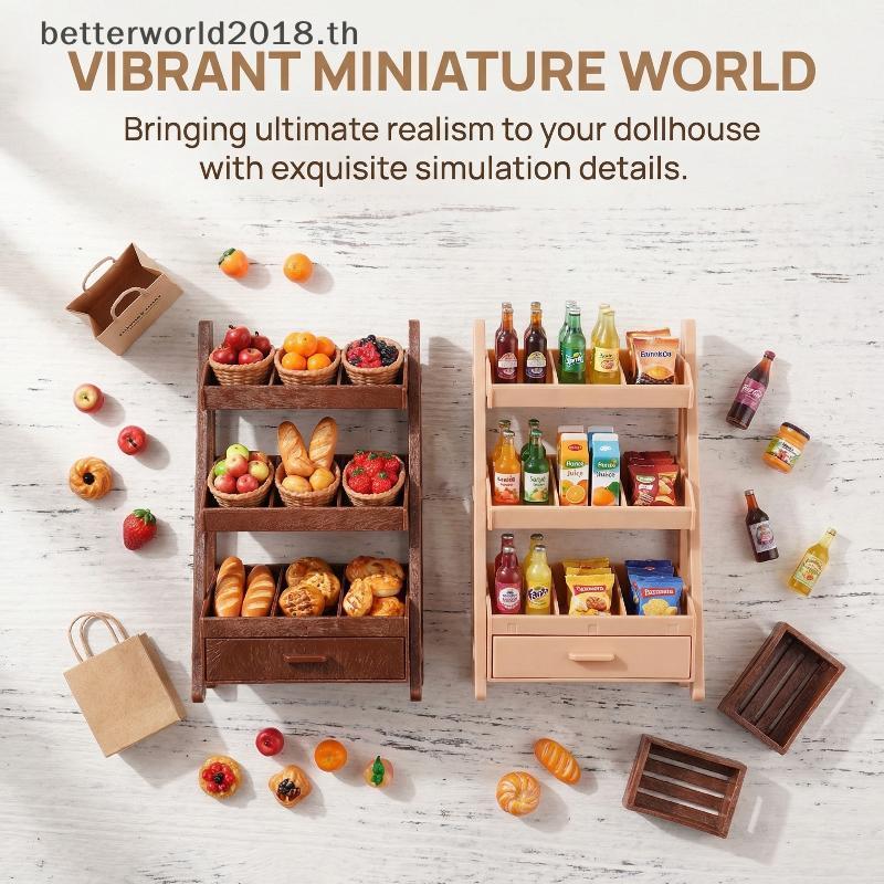 [bet] Mini Display Ra Shelf 1 12 Dollhouse Storage Model เฟอร์นิเจอร์สําหรับห้องนอนเด็ก Miniature De