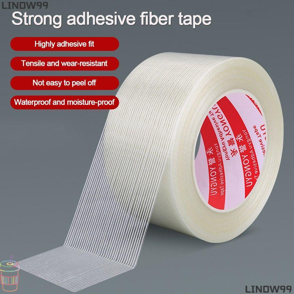 เทปไฟเบอร์กลาส LINDW,ห่อแบตเตอรี่ลิเธียมทนต่ออุณหภูมิสูงด้านเดียว, 25M Strong Stripes Fixed Seal