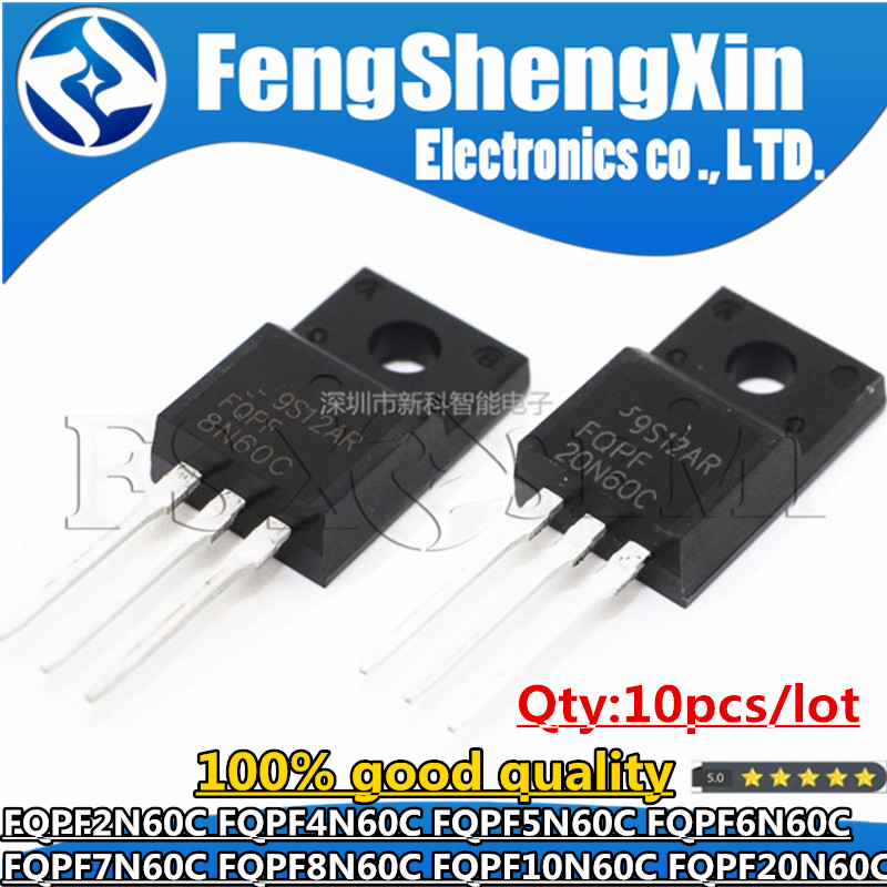 10 ชิ้น/ล็อต FQPF2N60C FQPF4N60C FQPF5N60C 2N60C FQPF7N60C FQPF8N60C FQPF10N60C FQPF20N60C TOFQPF20N