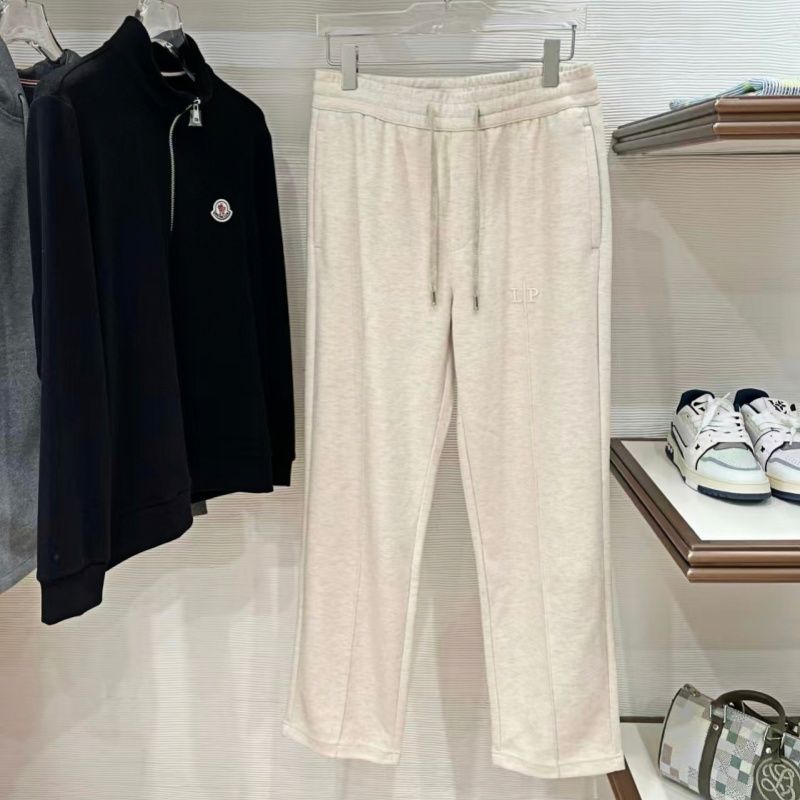 JTI1 Italy LP 25Men's Autumn and Winter Casual Pants with Drawstring and Embroidery, Warm Straight-L