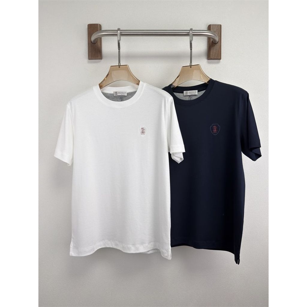 J0FE Italy BC Classic Old Money Style Men's Crew Neck T Shirt2026Spring and summer new embroidered c