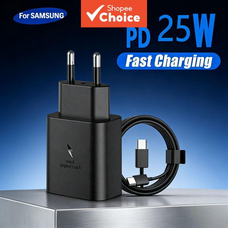 Super Fast PD 25W PPS เครื่องชาร์จ USB-C พร้อมสาย USB-C สําหรับ Samsung Galaxy S25 S24