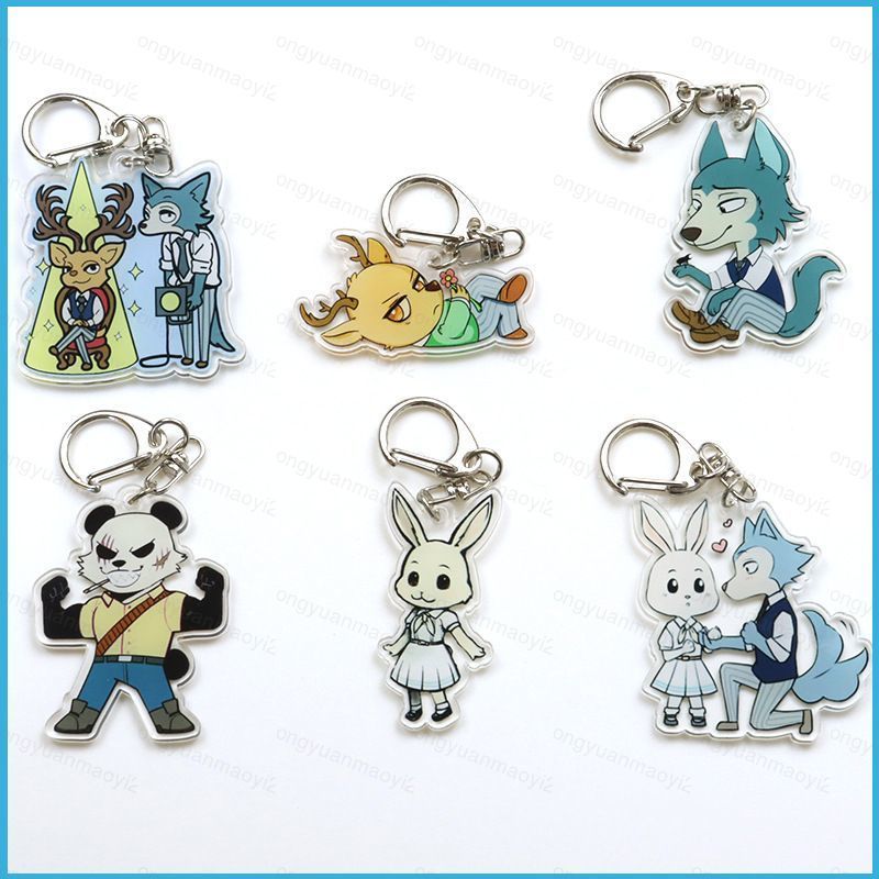 ZY2 BEASTARS Legoshi Rouis พวงกุญแจอะคริลิคนักเรียนกระเป๋าเป้สะพายหลังจี้อะนิเมะ Hal อุปกรณ์เสริม YZ