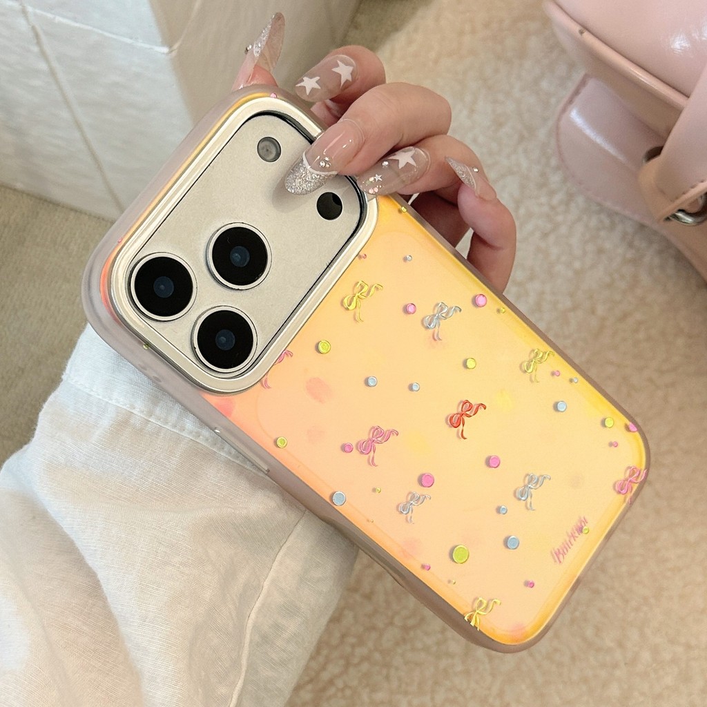 เคสโทรศัพท์ป้องกันโบว์สีชมพูชุบด้วยไฟฟ้าเหมาะสําหรับ TPU สําหรับ iPhone 11 12 13 14 15 16 17Pro Max Plus ราคา ถูกที่สุด ดีลบีเคเค แกลเลอรีภาพที่ 8