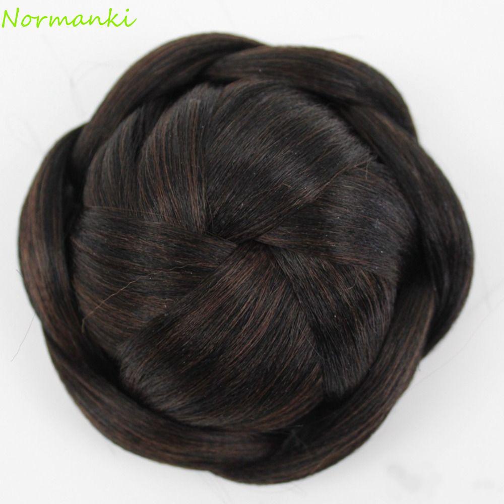 ผมปลอม bun สีดำ แบบเรโทร.Simple สำหรับ Hanfu และ chignon