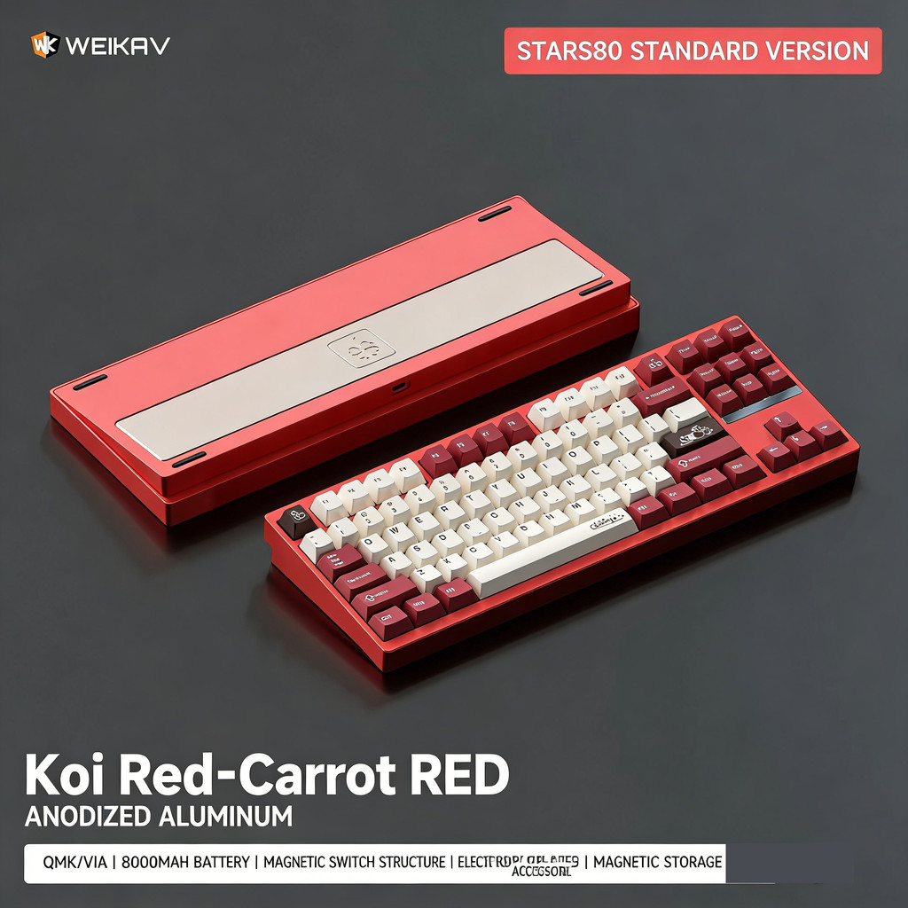 WEIKAV Stars80 คีย์บอร์ดไร้สายอลูมิเนียมมาตรฐาน Hot-Swappable RGB Custom ปะเก็น Mount