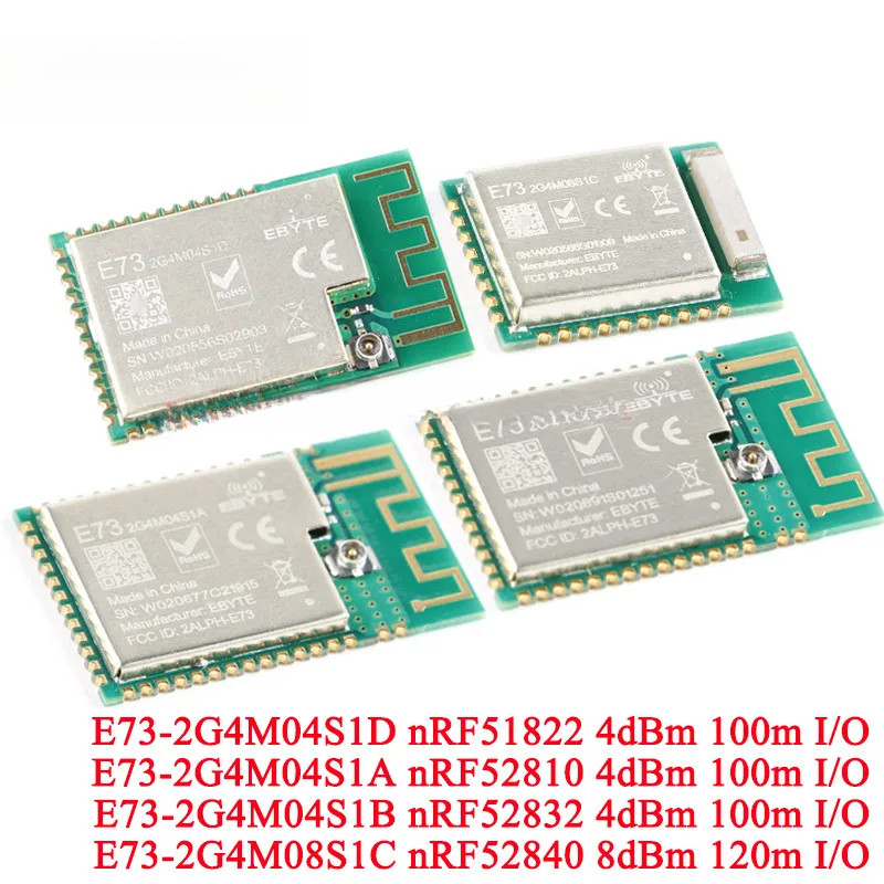 2pcs E73-2G4M04S1A E73-2G4M04S1B E73-2G4M04S1D NRF52810 NRF52832 NRF51822 BLE 4.2 5.0 IO โมดูลไร้สาย