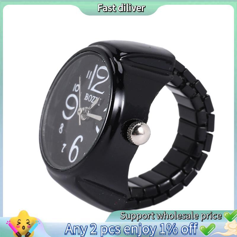 HJ-Arabic Number Quartz Men Pocket Finger Ring Watch 0.87" HOT