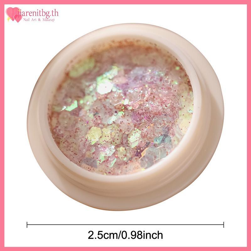 RENBG 1 กล่องผสมเล็บ Glitter Sequins Flakes เล็บตกแต่งเจล Polish อุปกรณ์แต่งเล็บ TH - รูปที่ 3
