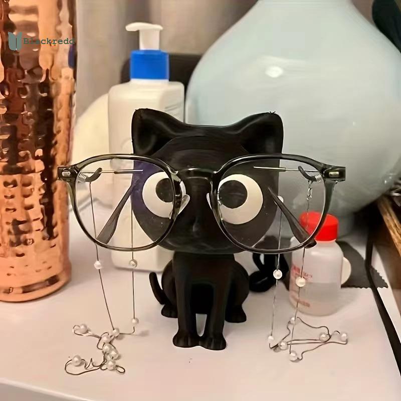 BRED 3D พิมพ์ผู้ถือแว่นตาแฟชั่นขาตั้งนั่งลูกแมวน่ารัก Pose Desk Organizer สําหรับ Home Office Room Decor.