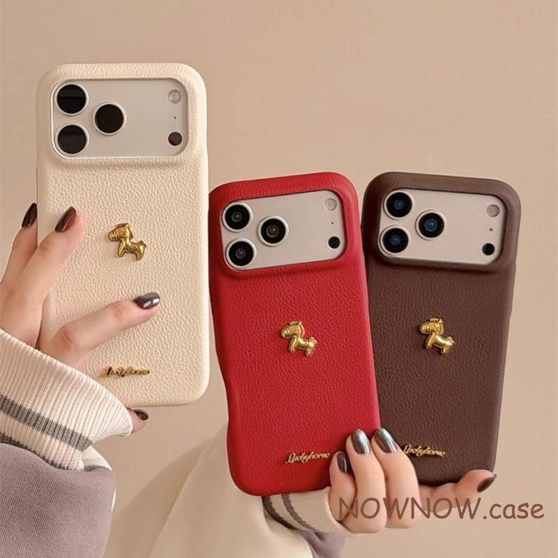 สําหรับ IPhone 17 16 15 14 Plus 13 12 11 Pro Max X XR XS MAX 7 8 PLUS น่ารัก 3D รูปแบบม้าสําหรับปีใหม่เคสโทรศัพท์ปกอ่อน