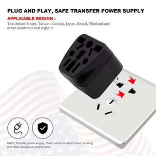 ร้านคนไทย！ 10A 250V อแดปเตอร์ ปลั๊กแปลง สำหรับType A อเนกประสงค์ พกพาได้ ประหยัดพื้นที่ หลายประเทศใช้ได้