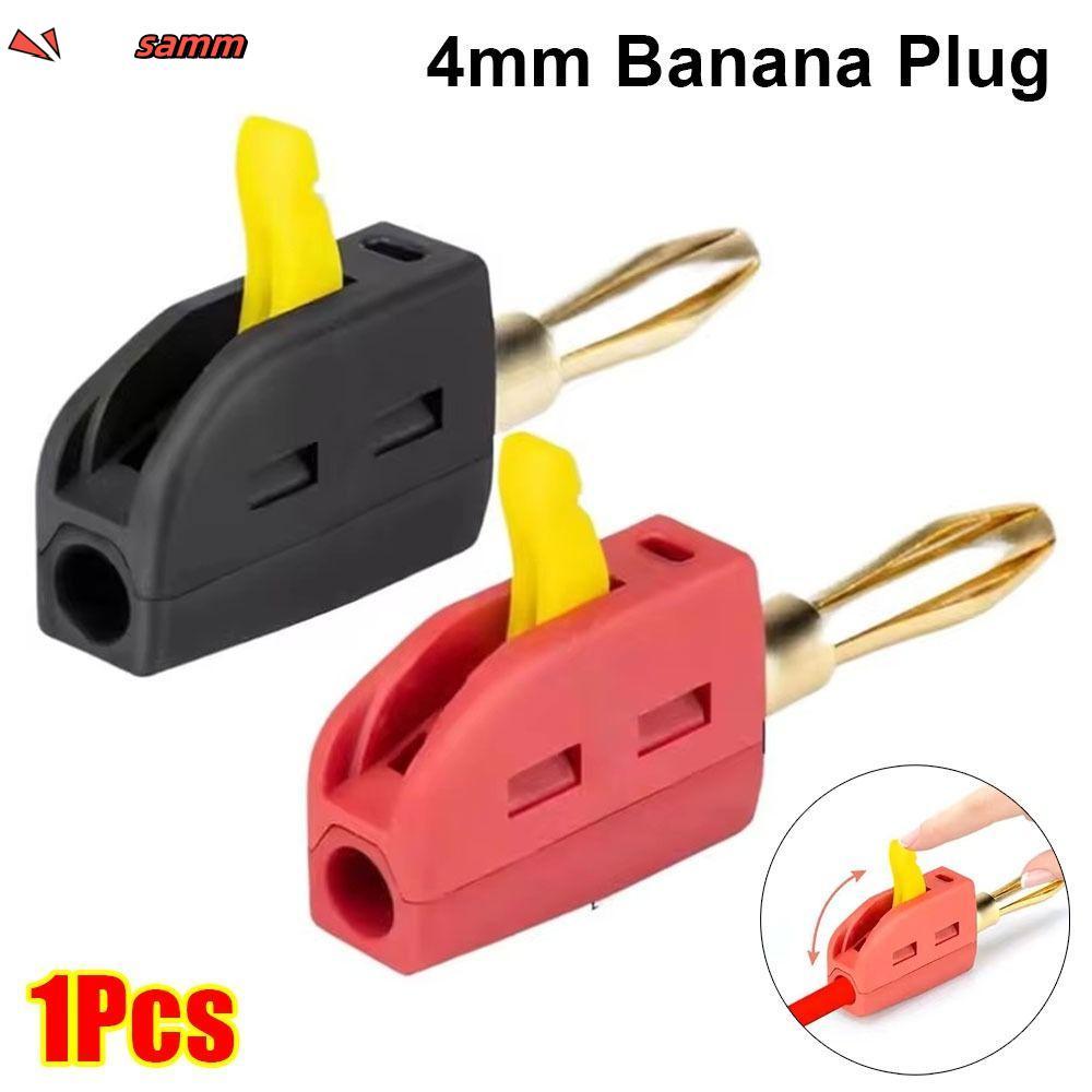 SAMM 1 ชิ้นเชื่อมต่ออย่างรวดเร็ว Banana Jack, 4 มิลลิเมตร Solderless Banana Plug, ทองเหลือง High Cur