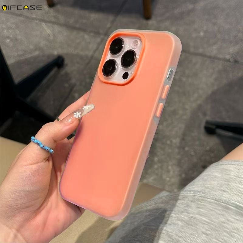 สําหรับ Vivo V60 V50 V50E V40 V30 Pro Lite SE V15 5G 4G เคสโทรศัพท์ 2in1 2 in 1 Double Layered สีส้มสี Candy สีสัน Frosted สีขาวโปร่งแสงปลอกกรณีฝาครอบ