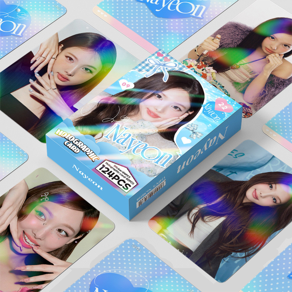 Kpop TWICE NAYEON เลเซอร์ Lomo Card Photocard โปสการ์ด 60 ชิ้นการ์ด + 64 ชิ้นสติกเกอร์