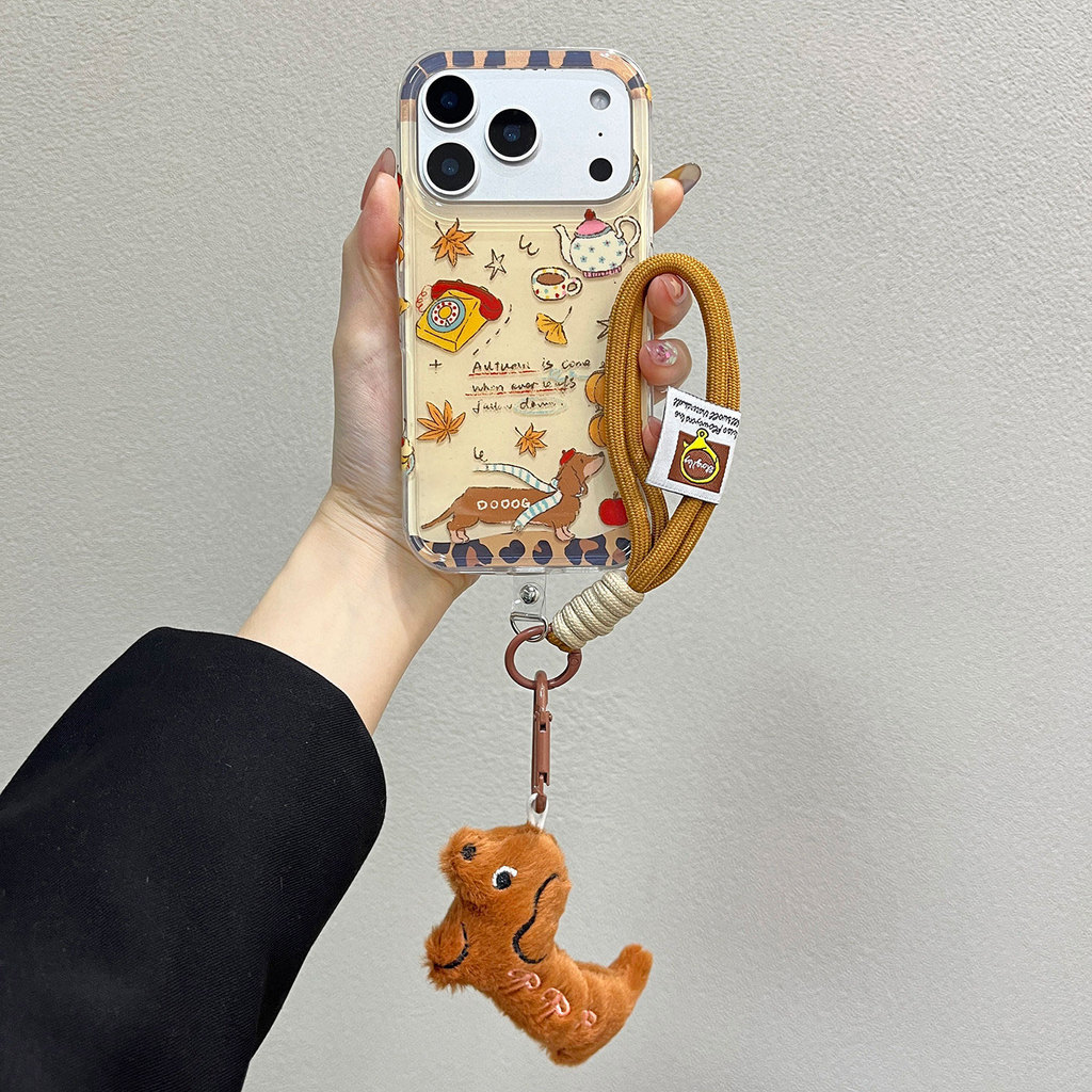 TE142 สําหรับ iphone กันกระแทกเกาหลีน่ารักเคสโทรศัพท์ 17AIR/17PRO/16Pro Max กรณี/15 Promax 16plus 14 pro max 16pro 12pro 11 ที่ถอดออกได้เชือกเส้นเล็กผู้หญิงการ์ตูน Art ins สายคล้องสําหรับสาว - รูปที่ 4