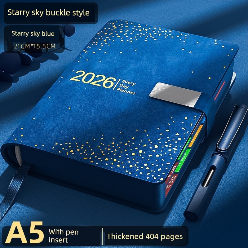 แพลนเนอร์ 2026 planner 2026 หนังสือกําหนดการวางแผนมูลค่าสูงหนึ่งหน้าหนึ่งวันคู่มือประสิทธิภาพโน๊ตบุ๊