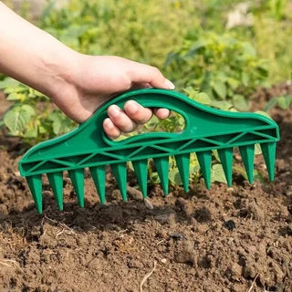 การหว่านเมล็ด Dibbler Spacing เครื่องมือ Garden Hole Punch ดิน Loosening Seeder