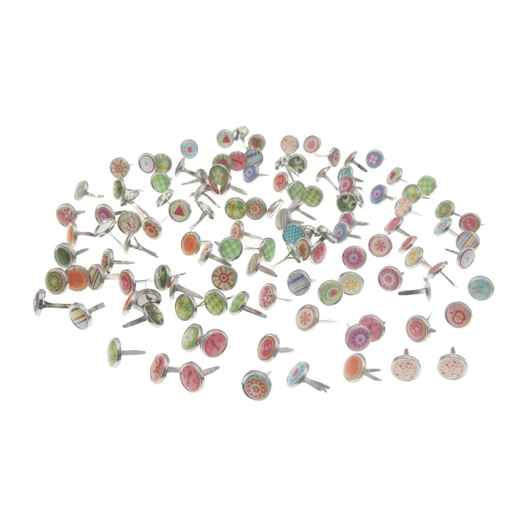 [Lszcx6l] 200 ชิ้นกระดาษยึดรอบ Mini Brads ปั๊ม Scrapbooking อุปกรณ์