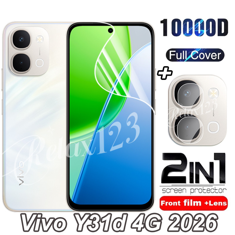 Vivo Y31d 4G 2IN1 ฟิล์มไฮโดรเจลด้านหน้าและฟิล์มเลนส์สําหรับVIVO Y31D VivoY31d Vivo Y 31 d Y31d 31Y V