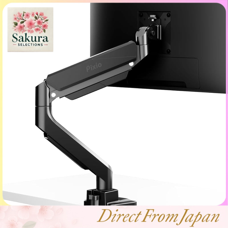 Pixio PS2 Series Adjustable Gas Spring Monitor Arms - Single & Dual Mount, 17-49 inch, Clamp & Gromm