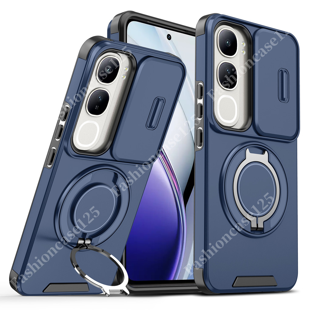 Vivo Y21d 4G ปลอกกันกระแทกเกราะสไลด์ปลอกแม่เหล็กสําหรับ Vivo Y21d 4G Y31 5G VivoY21d 2025 แหวนขาตั้งโทรศัพท์ฝาหลัง